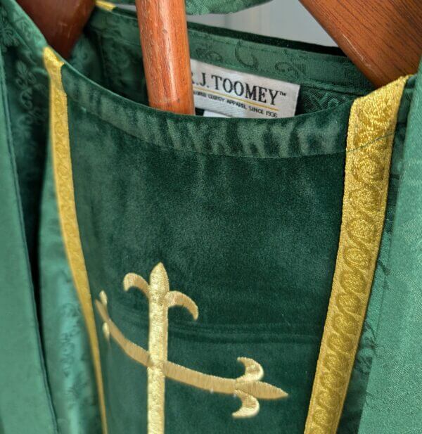 As New Green & Green Velvet with Cross Toomey Chasuble with Stole