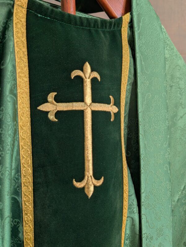 As New Green & Green Velvet with Cross Toomey Chasuble with Stole