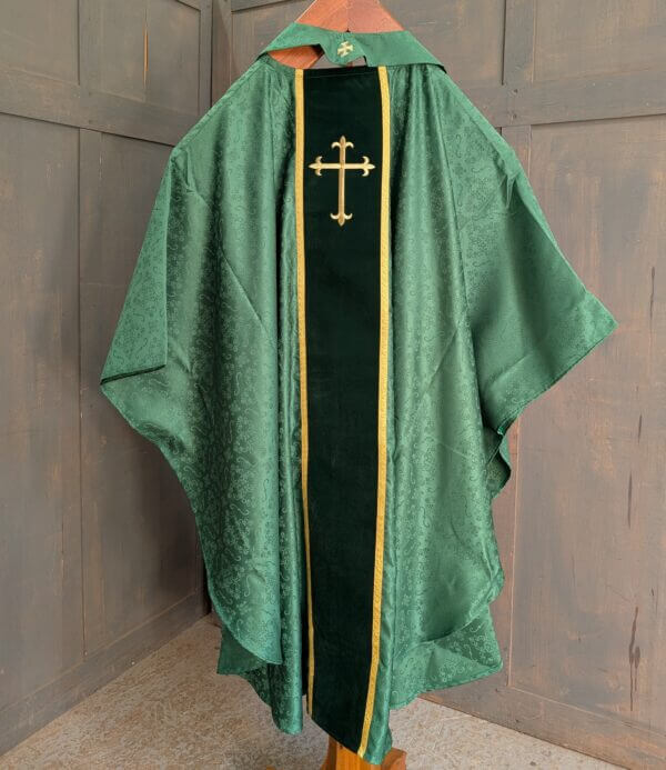 As New Green & Green Velvet with Cross Toomey Chasuble with Stole