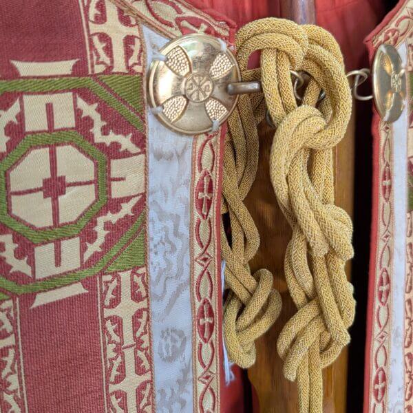 L Grosse 1960's Vintage Damask Cope with Mitre Cincture Stoles
