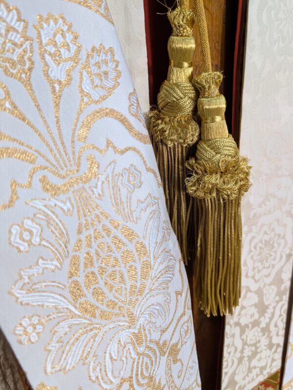 L Grosse 1960's Vintage Damask Cope with Mitre Cincture Stoles