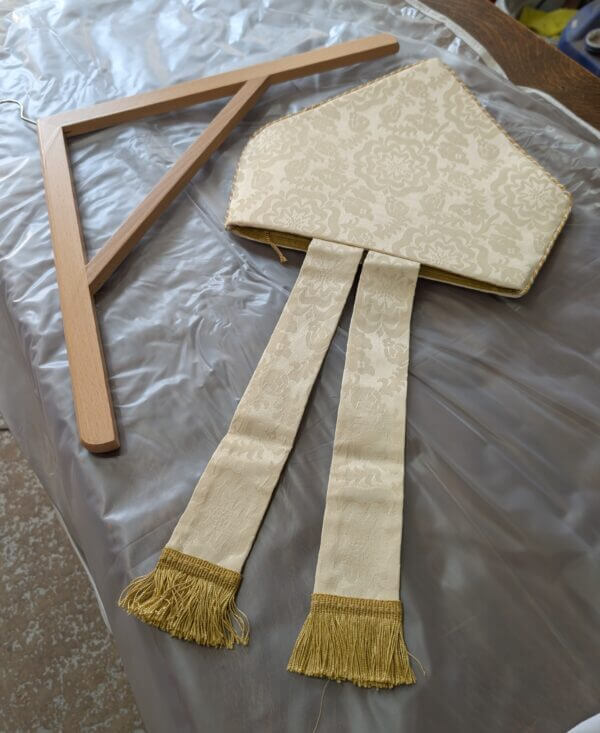 L Grosse 1960's Vintage Damask Cope with Mitre Cincture Stoles