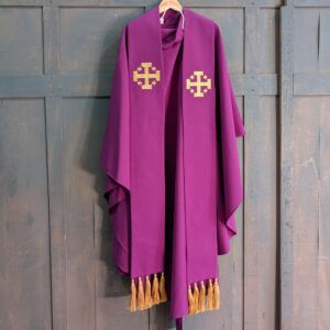 Modern Purple American 'Beau Veste' Chasuble with be-crossed Stole