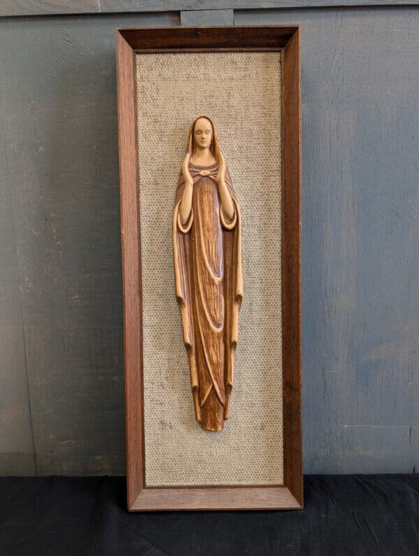 1960'S Vintage Girotti Sculptured Madonna Wall Hanging