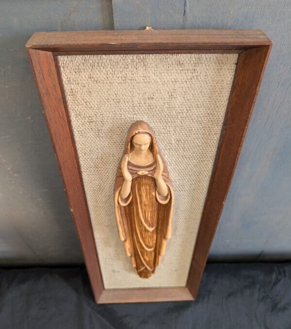 1960'S Vintage Girotti Sculptured Madonna Wall Hanging