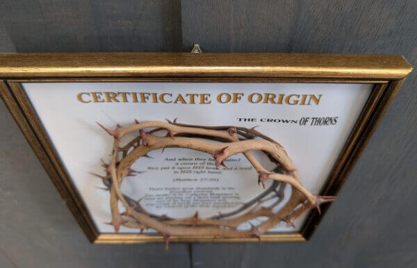 The Crown of Thorns as sold at the Basilica of the Holy Sepulchre