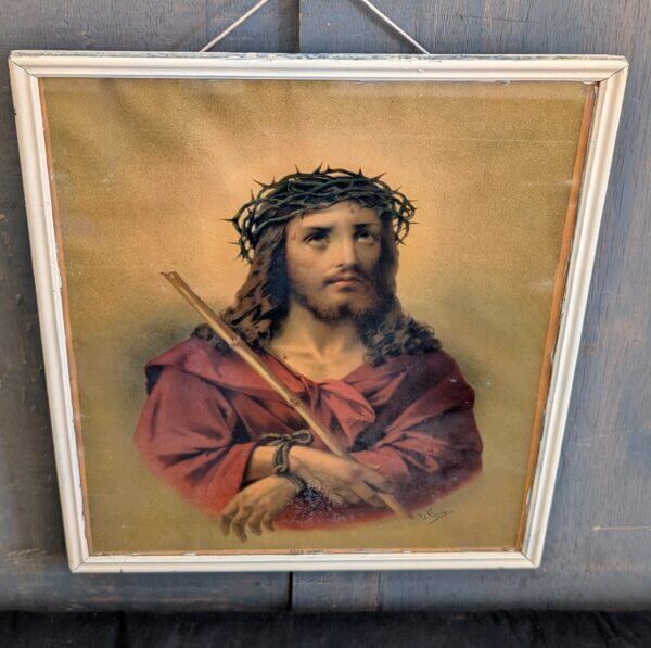 Framed 1930's Vintage Print of Christ 'Ecce Homo' Bound