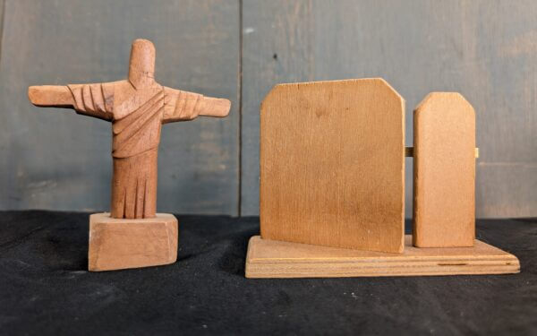 Group of Two Items - Christ the Redeemer & Crucifixion Madonna Tableau