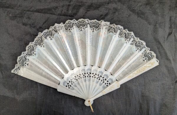 1960's Vintage Plastic & Fabric Our Lady of Fatima Fan