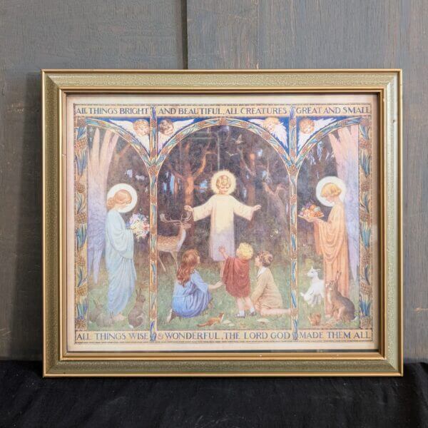 Classic Framed 1930's Vintage 'All Things Bright and Beautiful' by Margaret Tarrant