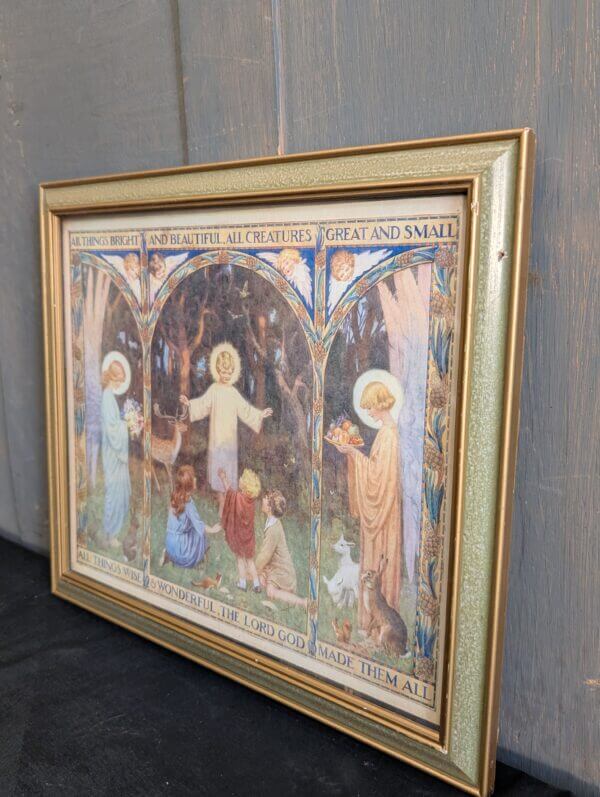 Classic Framed 1930's Vintage 'All Things Bright and Beautiful' by Margaret Tarrant