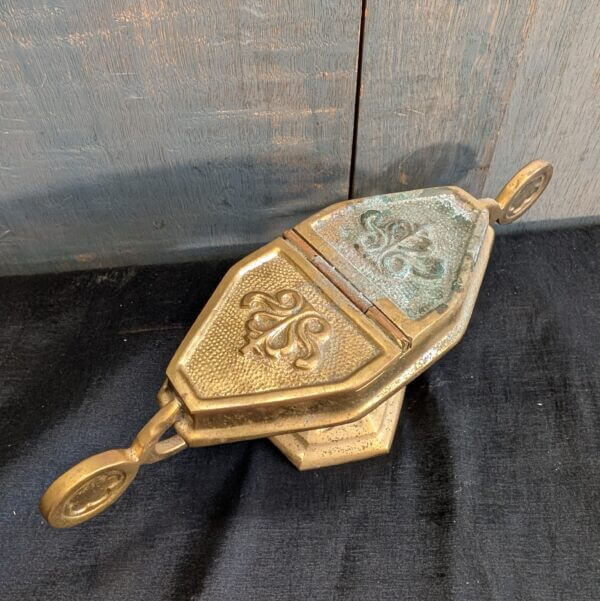 Ornate Heavy Incense Boat and Spoon in Used Condition