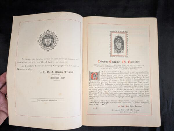 Roman Missal Altar Latin Mass Leather Bound 1894