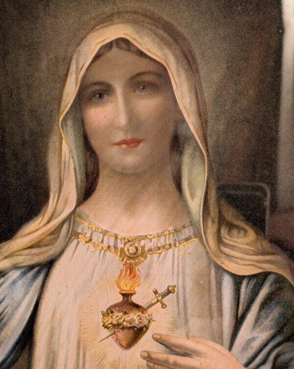 Quirky Victorian Picture of The Immaculate Heart of Mary