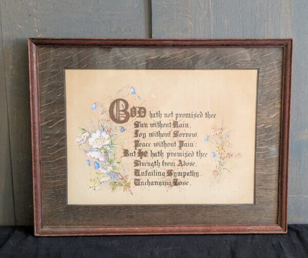 Hand Painted Antique List of Christian Reminders