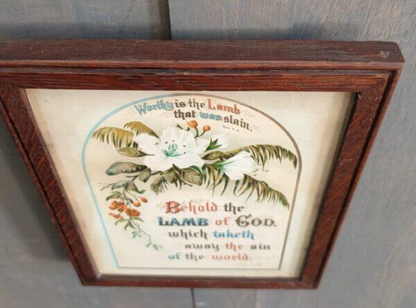 Antique 1900's Bible Quotes 'Worthy Is The Lamb That Was Slain'