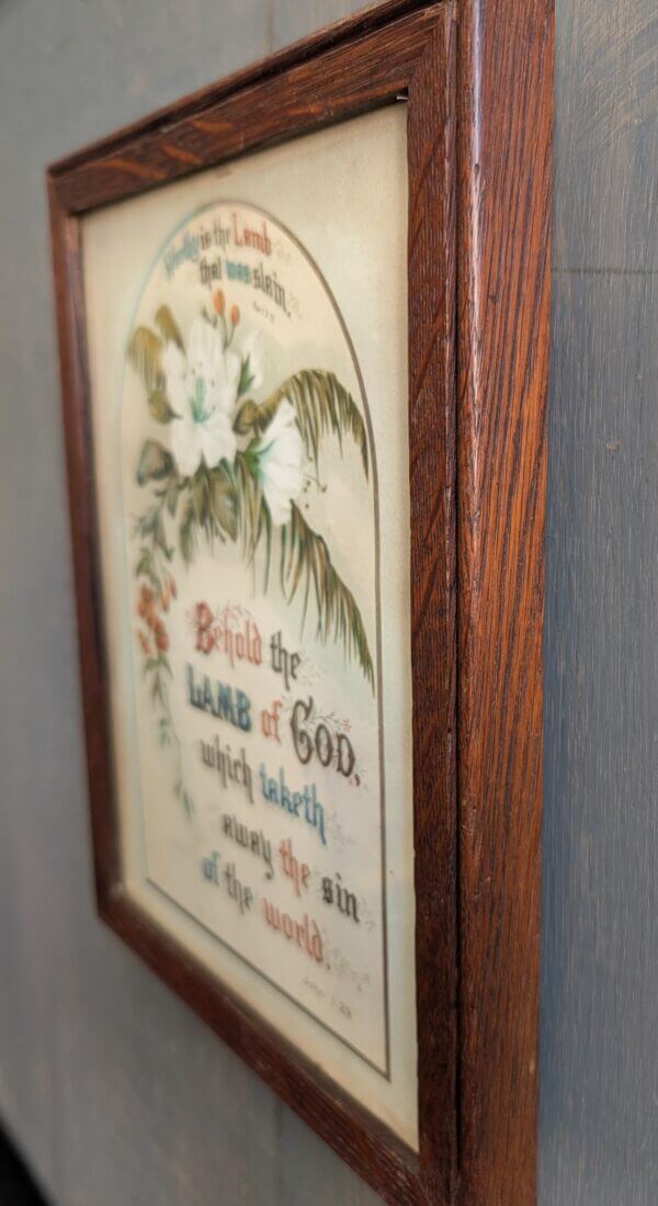 Antique 1900's Bible Quotes 'Worthy Is The Lamb That Was Slain'