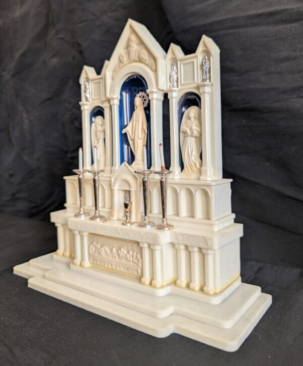 1960's Miniature Plastic Catholic Altar With Figures and Accessories