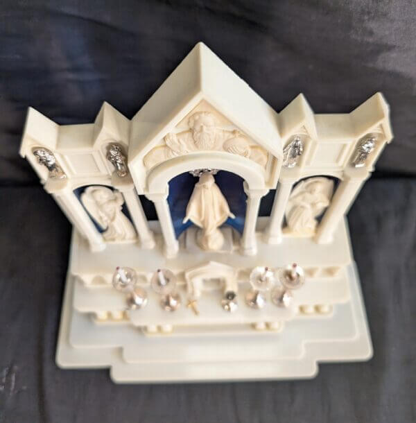 1960's Miniature Plastic Catholic Altar With Figures and Accessories