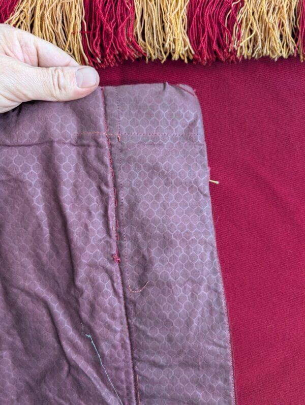 Simple 1940's Vintage Red Altar Frontal with IHS