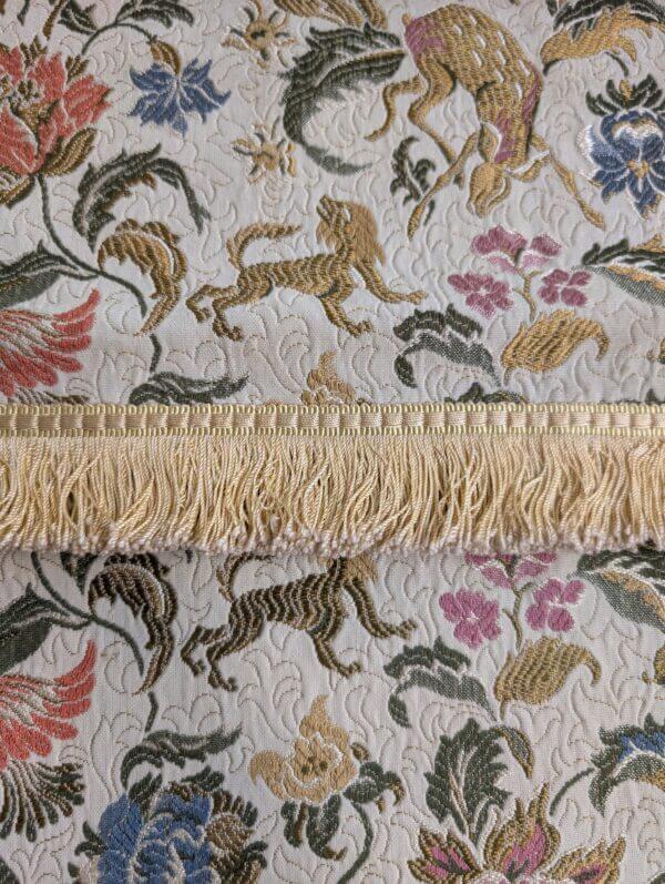 Intricate Jacquard Fabric Altar Frontal 'Flowers & Creatures'
