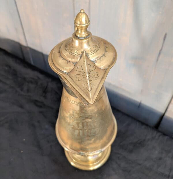 Ornate Highly Detailed Victorian Brass Baptismal Ewer Jug