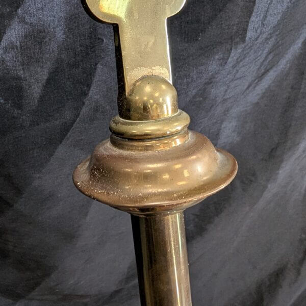 Traditional Vintage Brass & Oak Processional Cross with Stand