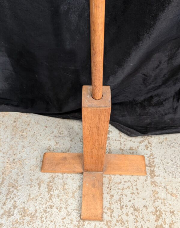 Traditional Vintage Brass & Oak Processional Cross with Stand