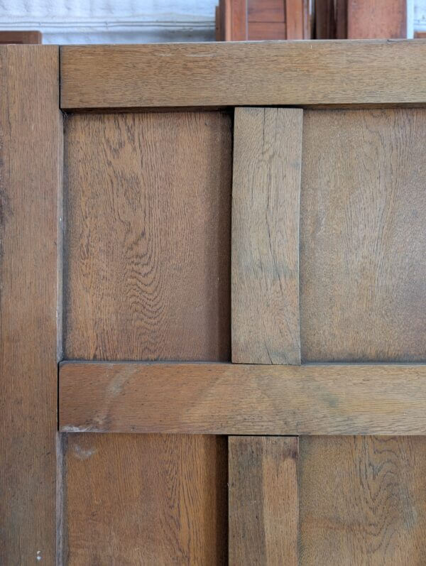 Mid Century Oak Vintage 8 Panel Interior Door with Brass Handles #1