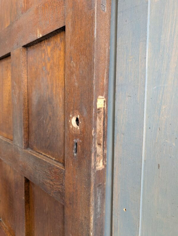 Mid Century Oak Vintage 8 Panel Interior Door with Brass Handles #3