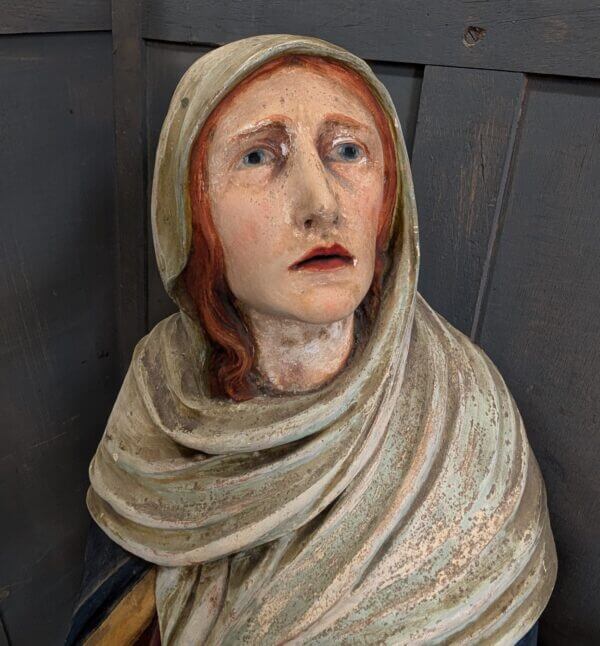 Excellent Quality Gothic Carved Antique Wooden Rood Cross and Figures from Rugby