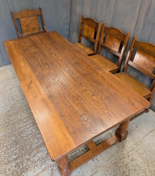 Classic Oak Mid Century Long Refectory Table