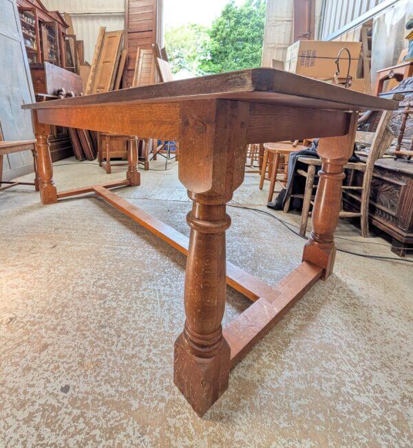 Classic Oak Mid Century Long Refectory Table