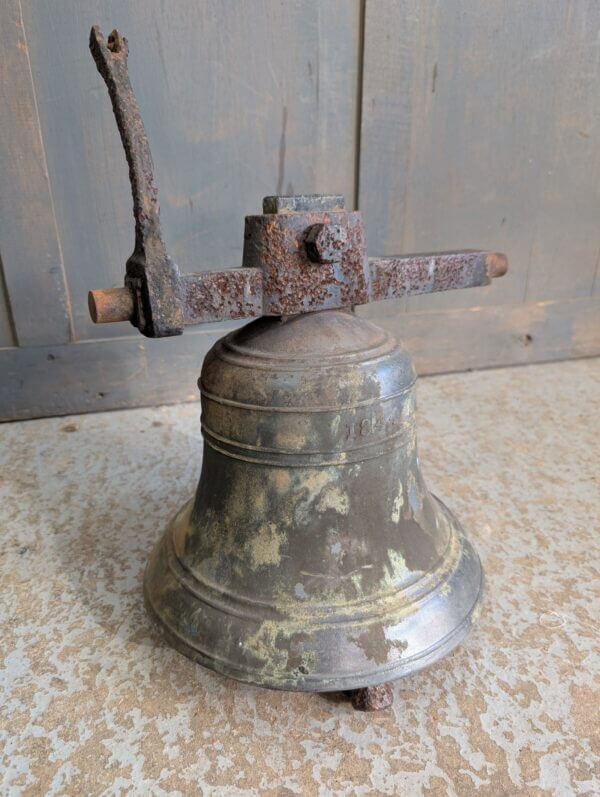 Small 1844 Church Bell with Clapper, Hanger and Rope Bracket