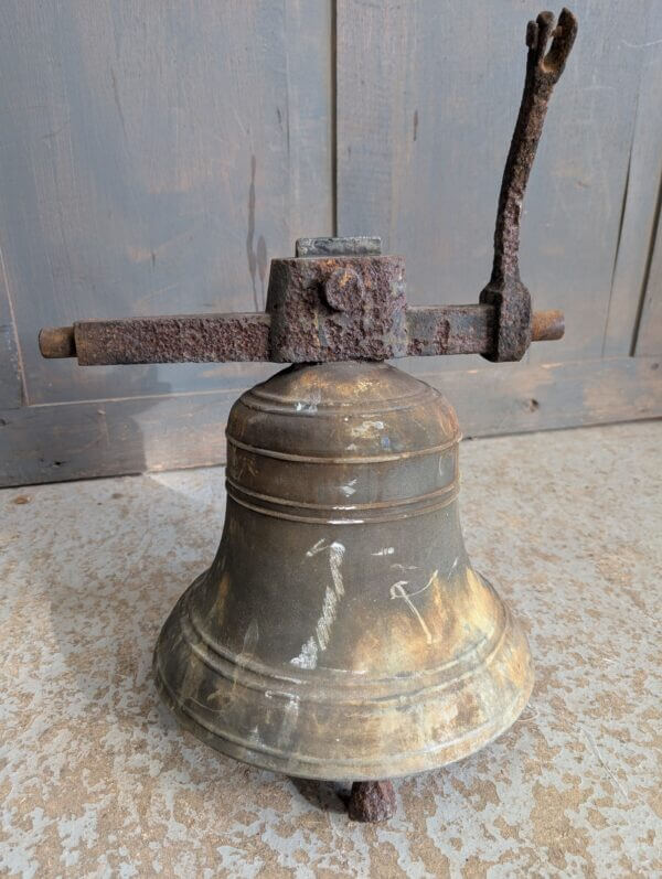 Small 1844 Church Bell with Clapper, Hanger and Rope Bracket