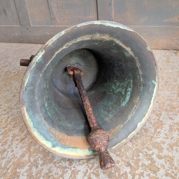 Small 1844 Church Bell with Clapper, Hanger and Rope Bracket