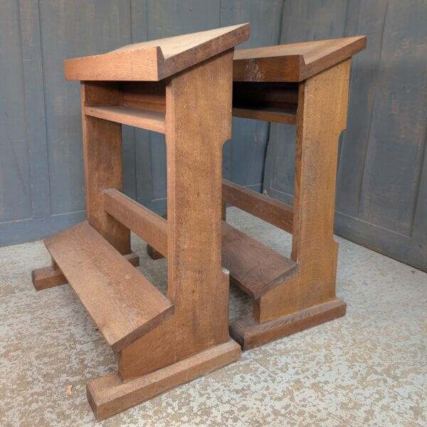 Pair of Mid Century Oak Prayer Desks from St Matthias Torquay