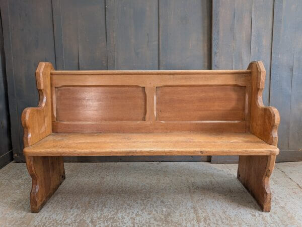 Both Shaped Ends Carved Pure Classic Pale Oak Gothic Church Pew Benches from St Oswalds Rugby