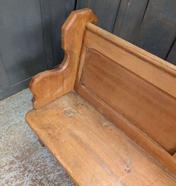 Both Shaped Ends Carved Pure Classic Pale Oak Gothic Church Pew Benches from St Oswalds Rugby