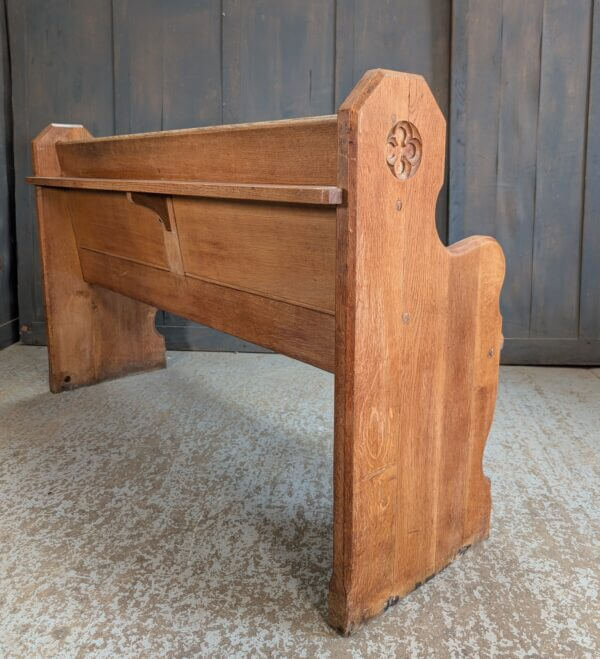 Both Shaped Ends Carved Pure Classic Pale Oak Gothic Church Pew Benches from St Oswalds Rugby