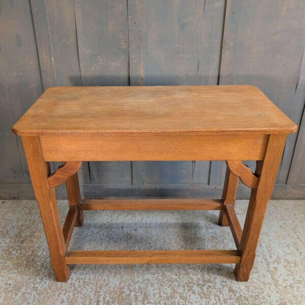 Mid Century Oak Credence Table with Shaped Apron Supports