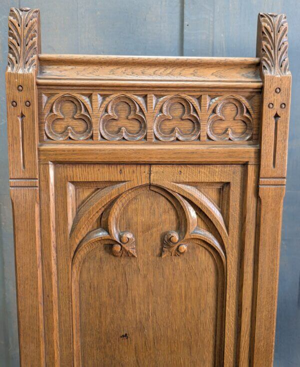 1920's Vintage Oak Gothic Church Servers Chairs from New Brighton