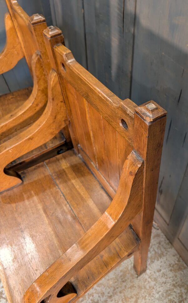 Simple 1930's Gothic Oak Clergy Chairs from St Stephen's Liverpool