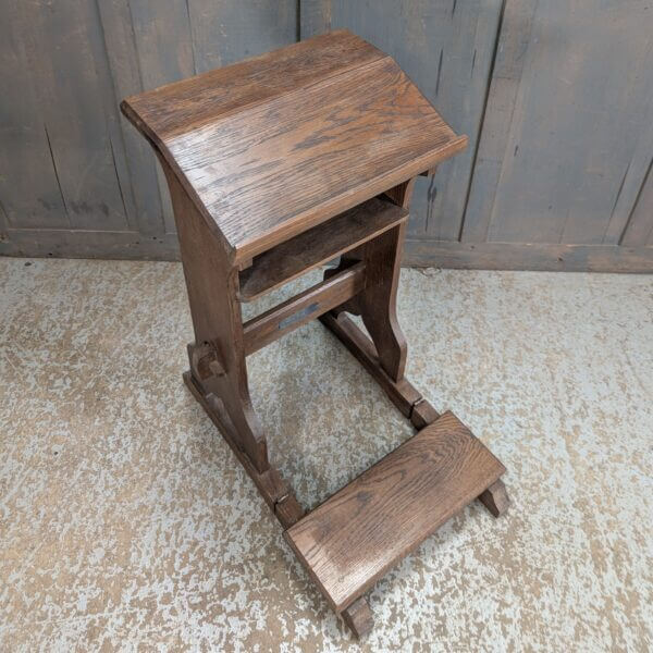 Mid Century Mid Oak Medium Size Prayer Desk Prie Dieu from Torquay