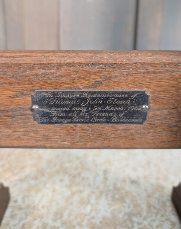 Mid Century Mid Oak Medium Size Prayer Desk Prie Dieu from Torquay
