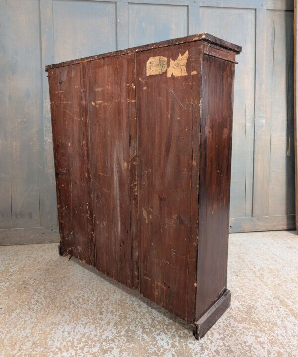 Simple Dark Stained Victorian Pine Bookcase with Adjustable Shelves
