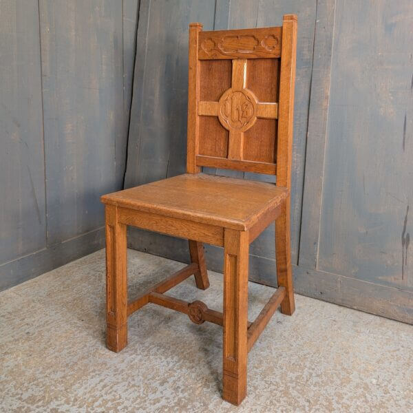 Classic Mid-Century Oak IHS Clergy Chair from St Stephen's Liverpool