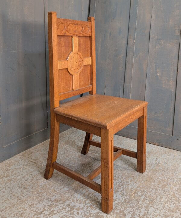 Classic Mid-Century Oak IHS Clergy Chair from St Stephen's Liverpool