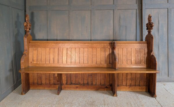 Beautiful Honey Oak 1894 Antique Gothic Choir Pews Benches from St John Clevedon