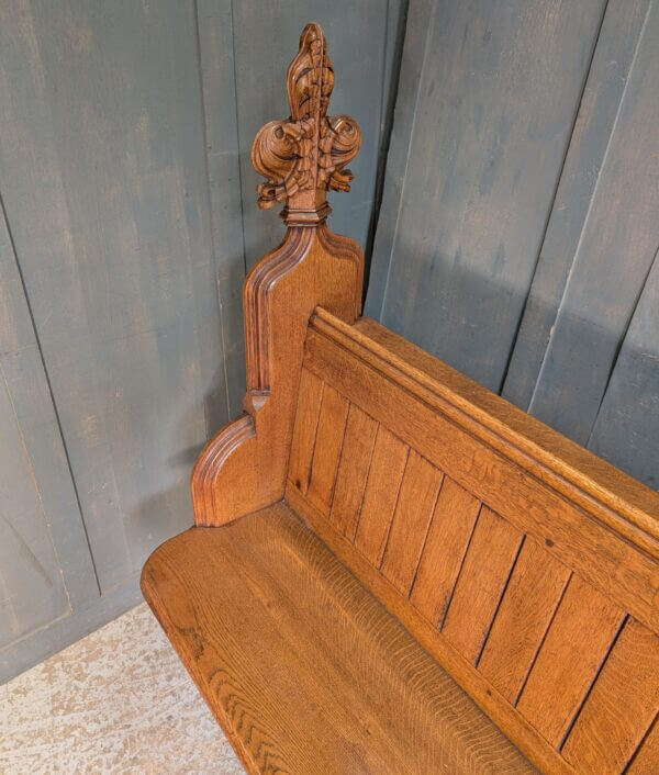 Beautiful Honey Oak 1894 Antique Gothic Choir Pews Benches from St John Clevedon